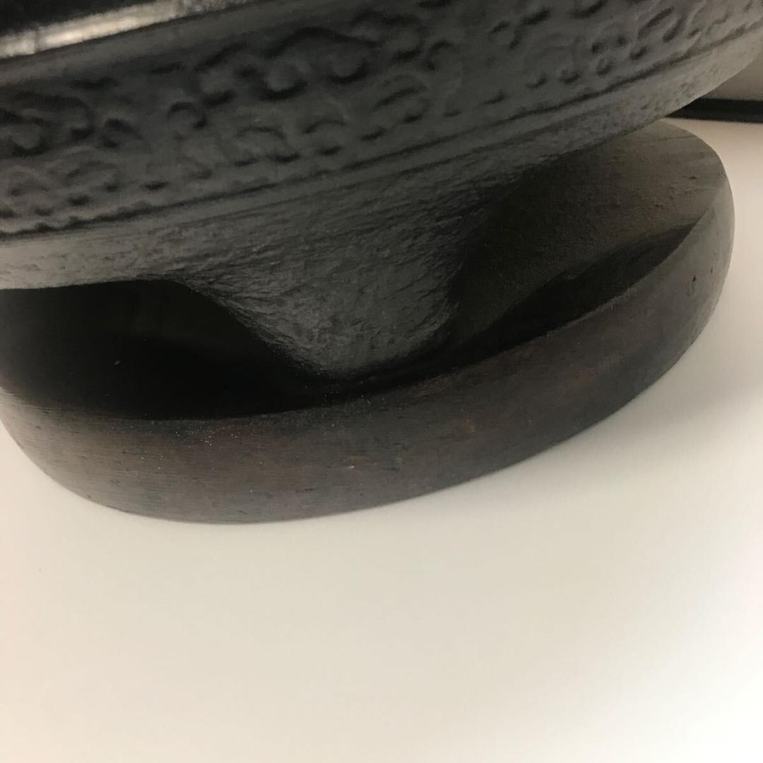 大型 伝統工芸 火鉢 骨董 饕餮紋 雷紋 紋様 彫刻 獣双耳 アンティーク