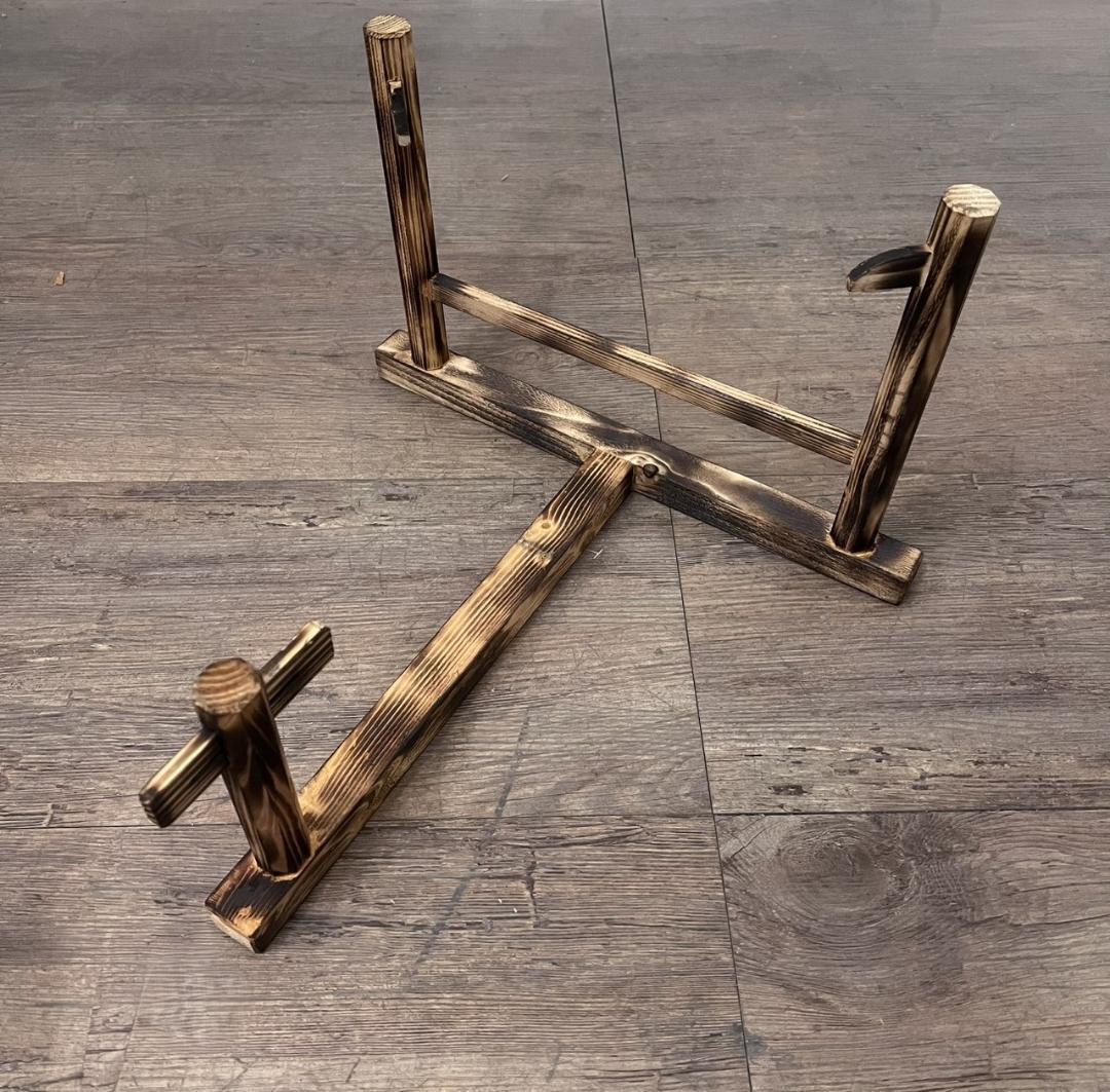 フォロー割【蔵出し】締め太鼓 牛革 和太鼓 バチ付 台付 平太鼓 入門用