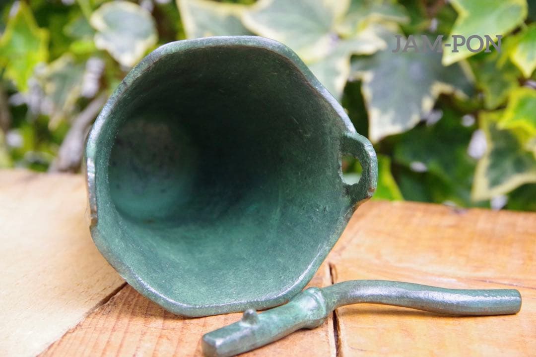 【長期保管品/当時物昭和レトロ】南部鉄器(鋳鉄/鋳物) 吊るし花器/猿手3本付き