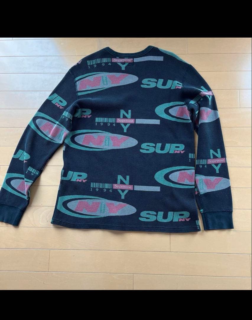 Supreme　ニューヨーク総柄ワッフルサーマル長袖Tシャツ カットソー