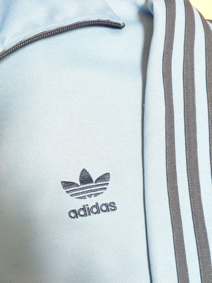 ♦大きめサイズO♦ アディダス ◆９０年代当時もののジャージ上下セット♦水色/紺