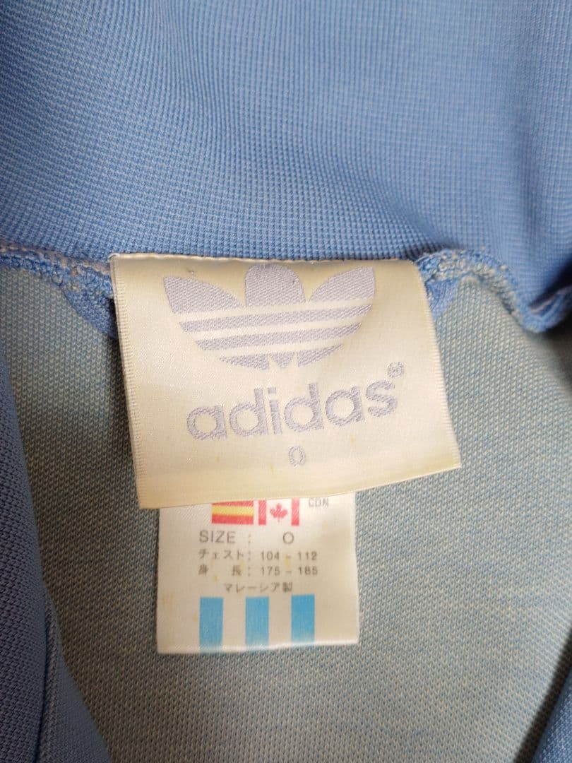 ♦大きめサイズO♦ アディダス ◆９０年代当時もののジャージ上下セット♦水色/紺