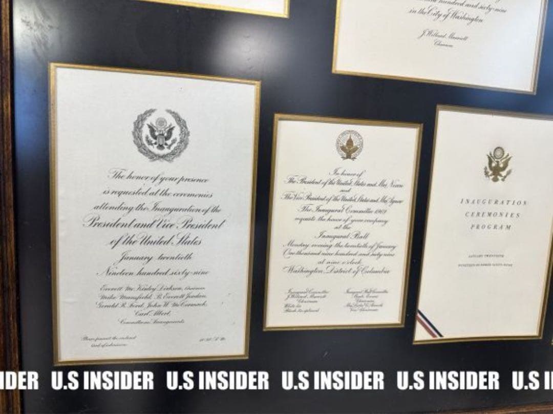 1969年 リチャード・ニクソン大統領、スピロ・アグニュー副大統領 就任式招待状