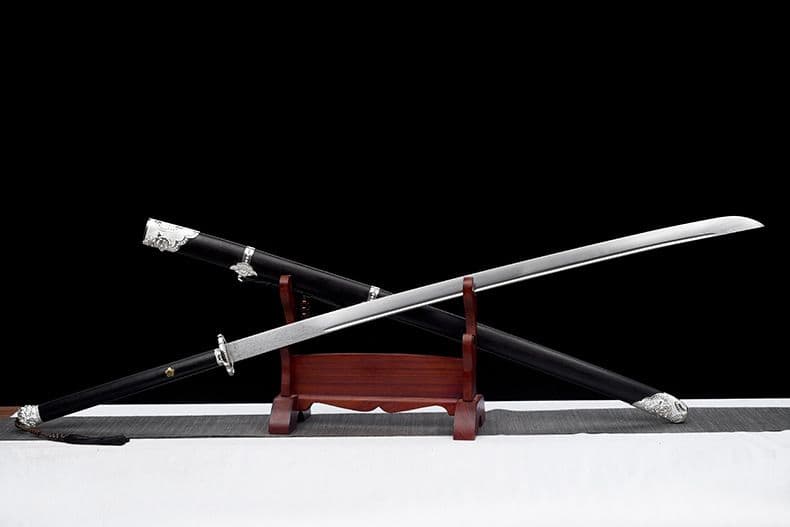 【玄墨苗刀】 繍春刀 牛尾刀 苗刀 手鍛造打 鋼刀 冷兵器 古兵器 両手刀