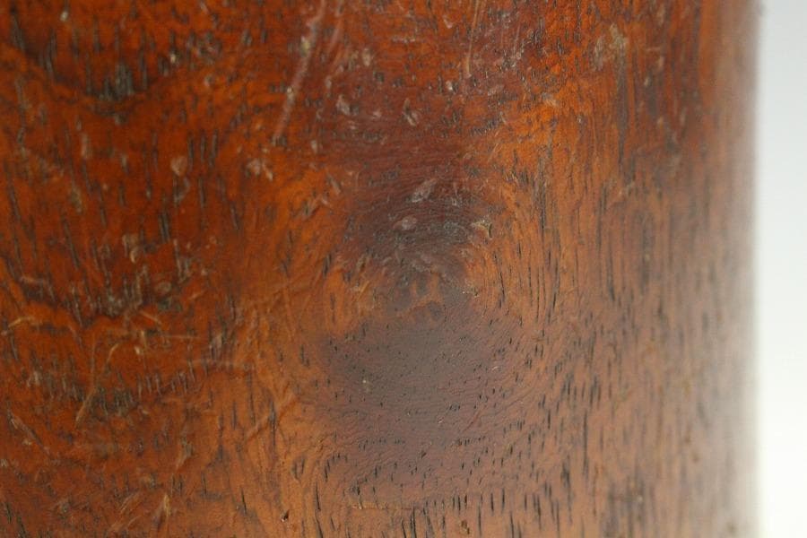 中国美術 木彫 刻文字 筆筒 文房具(K-A829)