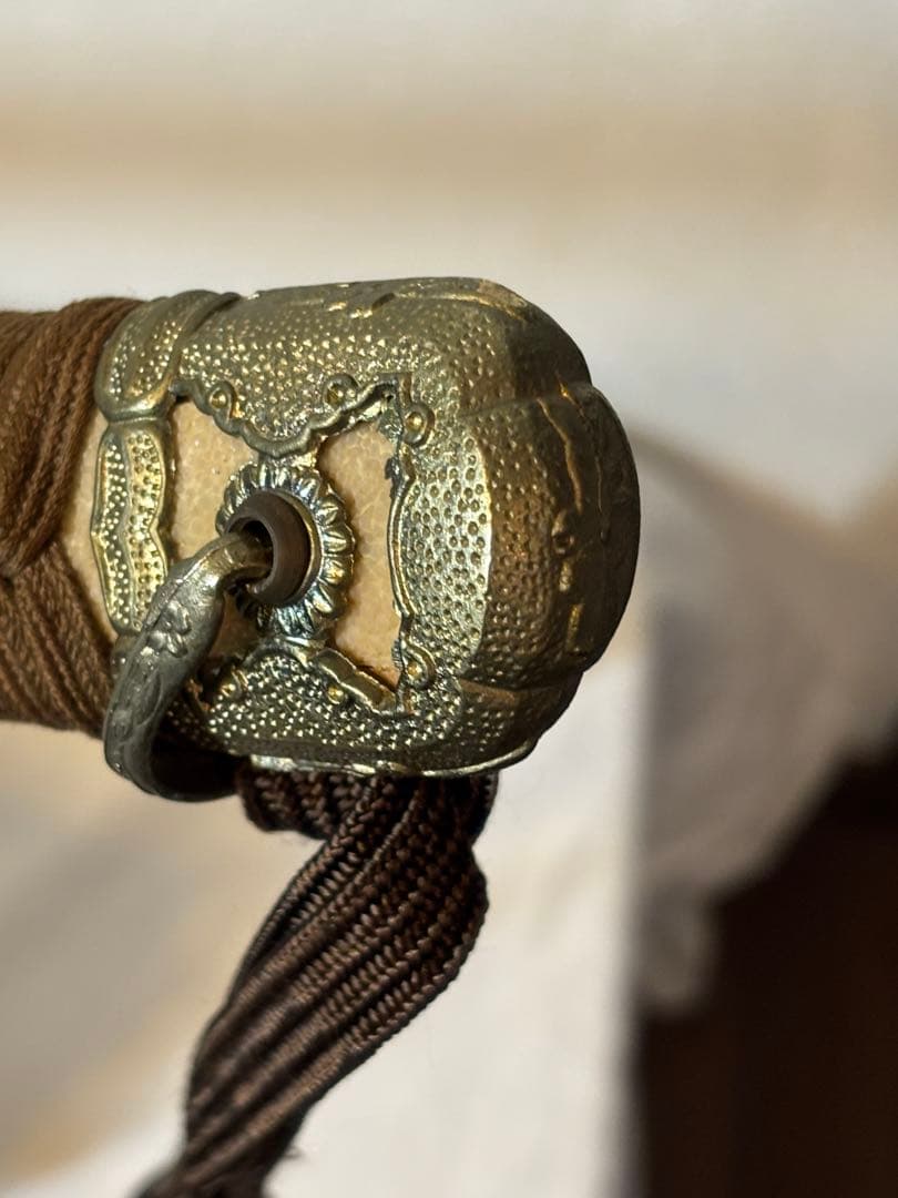 軍刀革鞘付き竹刀日本刀模造刀日本軍指揮官刀全長106cm