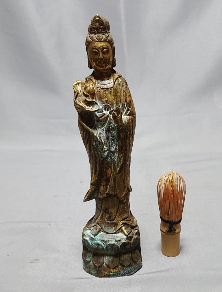 コレクター収集品　タイ王国　銅像　観世音菩薩立像