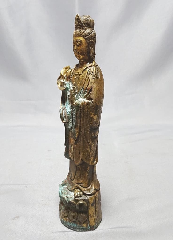 コレクター収集品　タイ王国　銅像　観世音菩薩立像