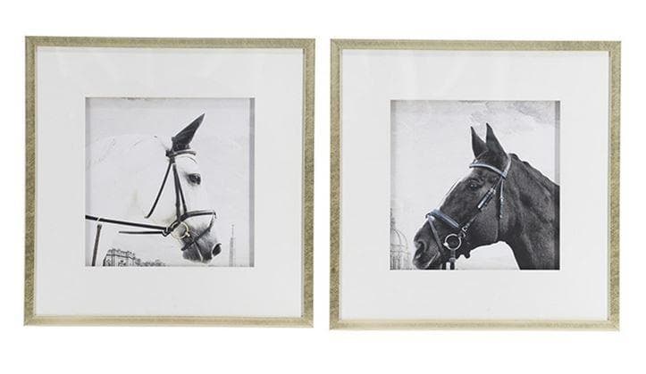 アートフレーム 額絵 2枚セット 馬 クラシックモダン シンプル 85551PI