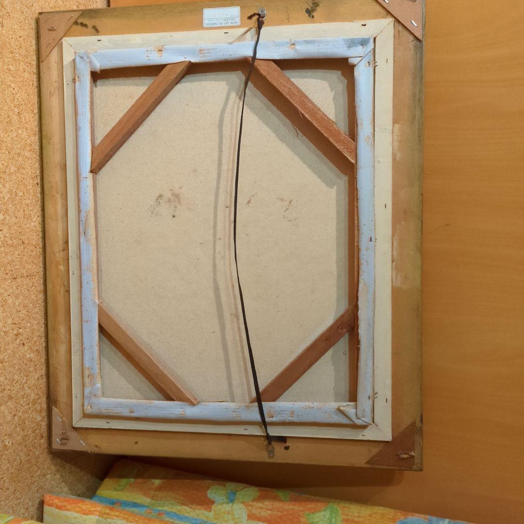 T. Hansen 油彩画 バラの絵