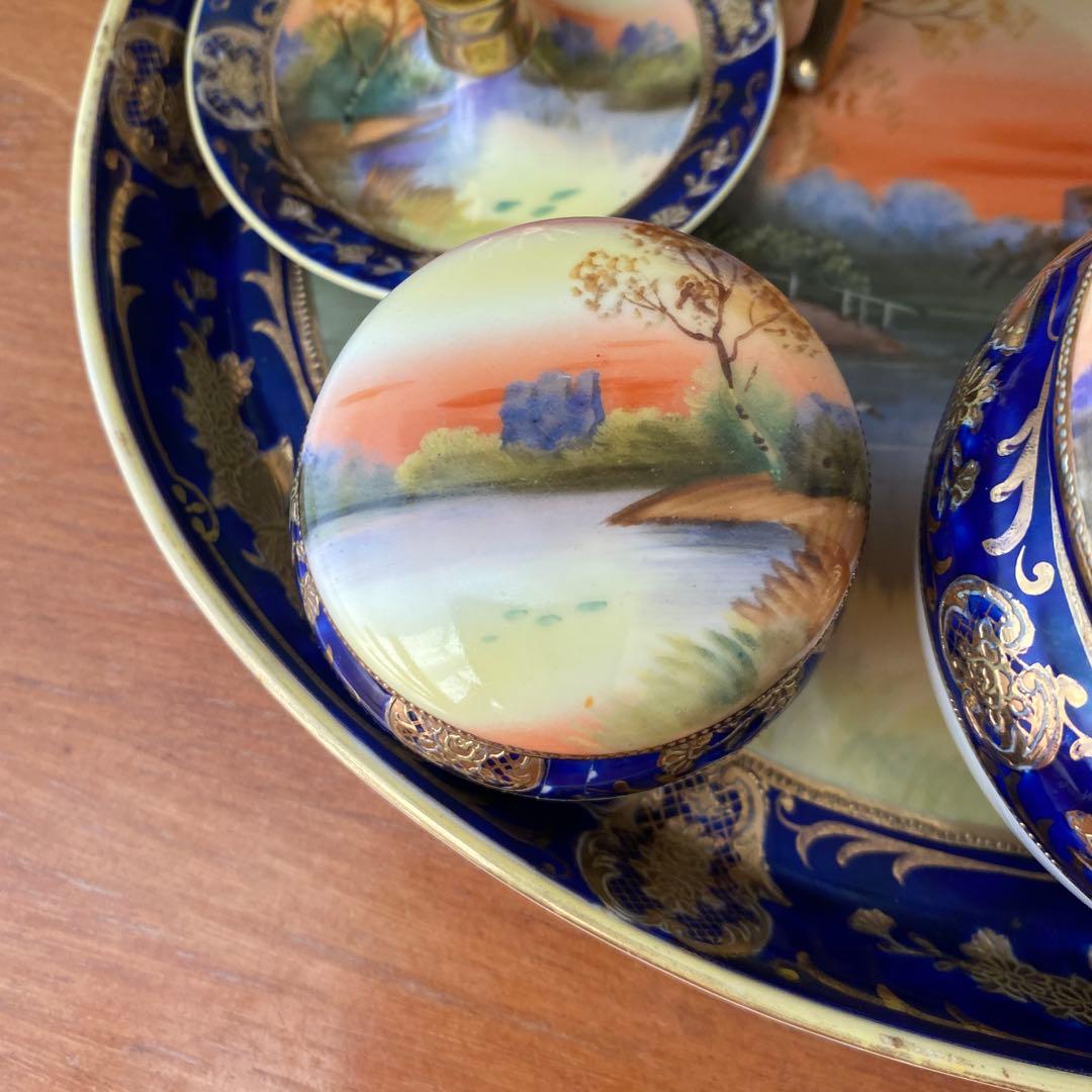 オールドノリタケ　湖水の白鳥　ドレッシングテーブルセット　英国里帰りスワンレイク