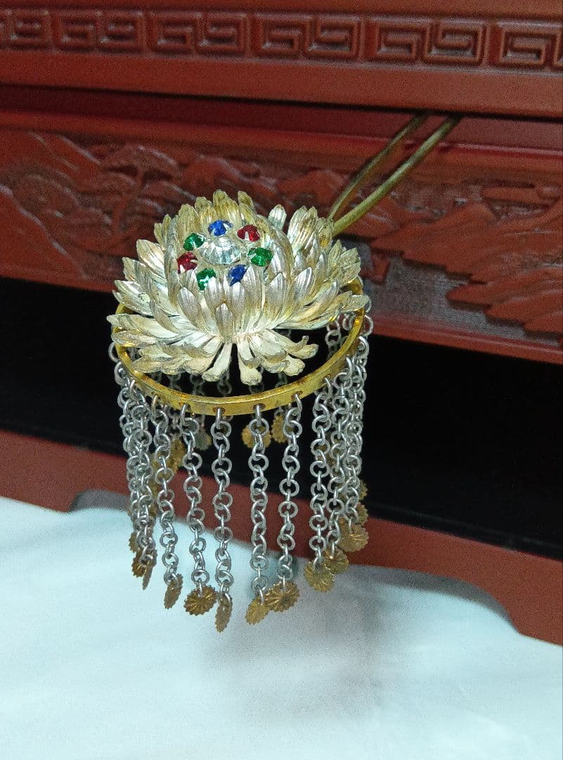 アンティーク　銀びら　かんざし　色々とかんざし入れ　日本髪　珊瑚