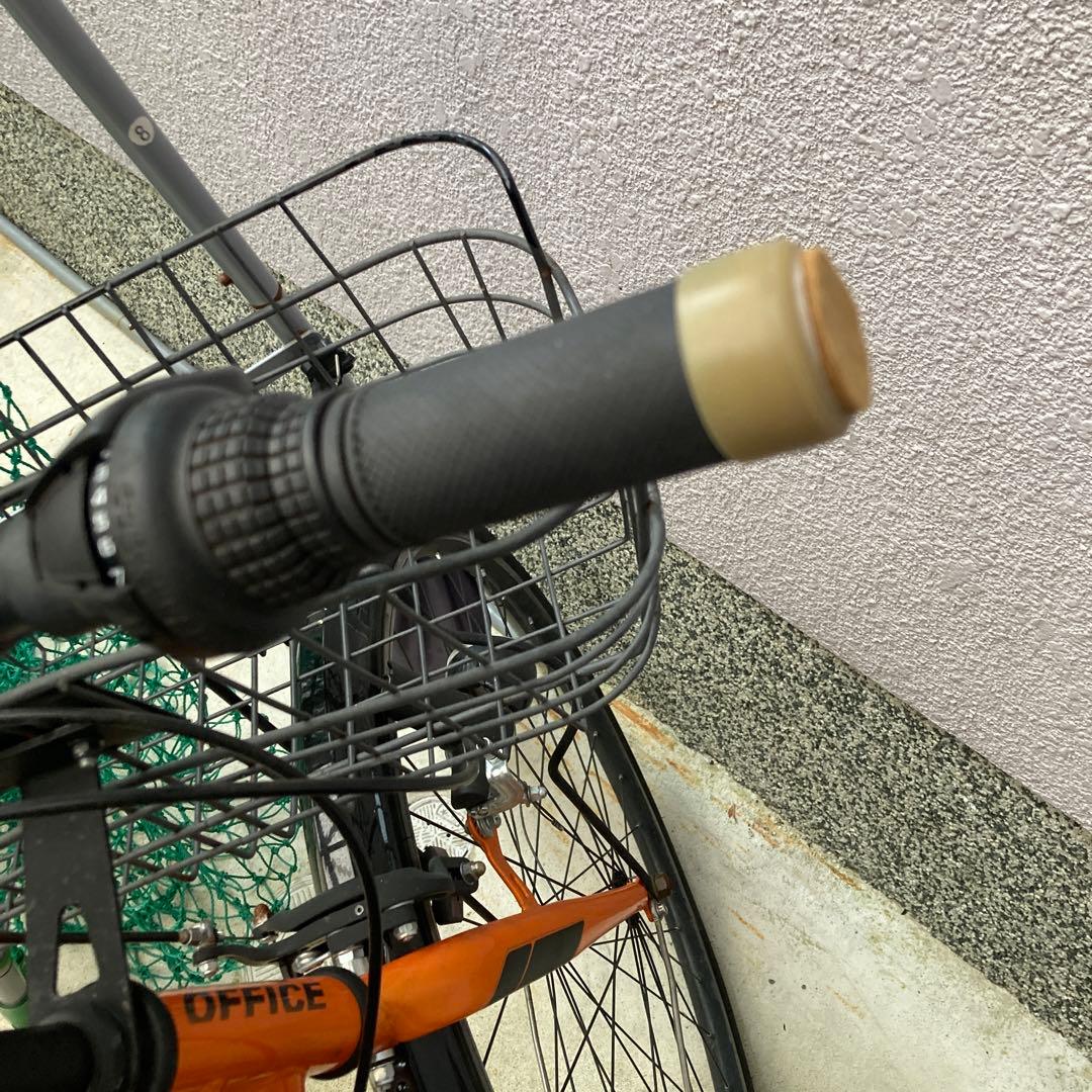 自転車　27インチ　オレンジ　変速あり