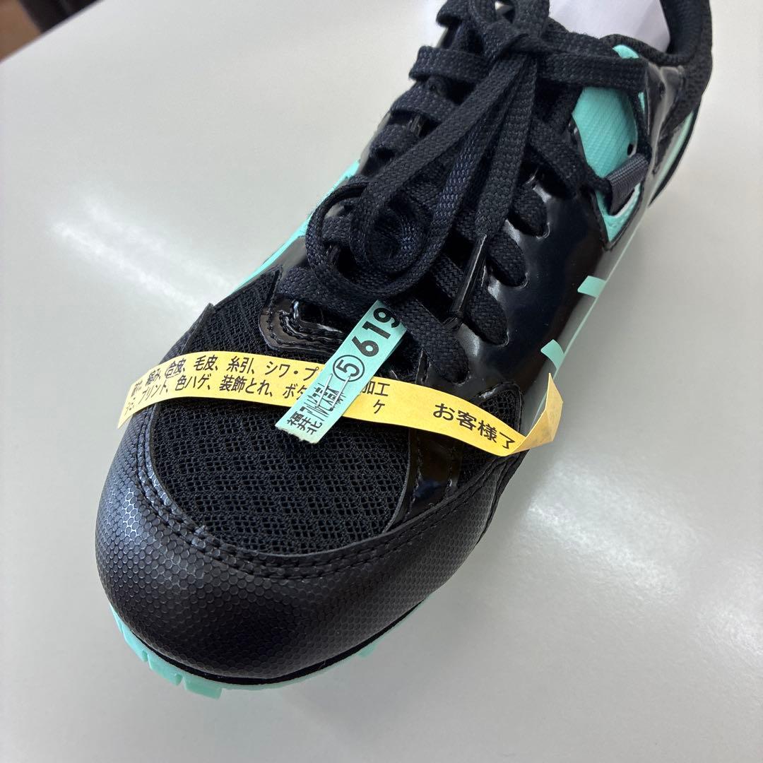 ASICS スパイクシューズ ブラック/ミント　サイズ24.5cm 女子用