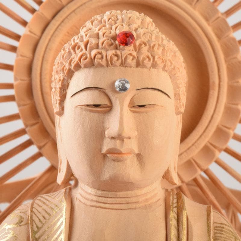 仏教美術　柘植彫刻　西立弥陀像　仏像　華鬘台　C　9122