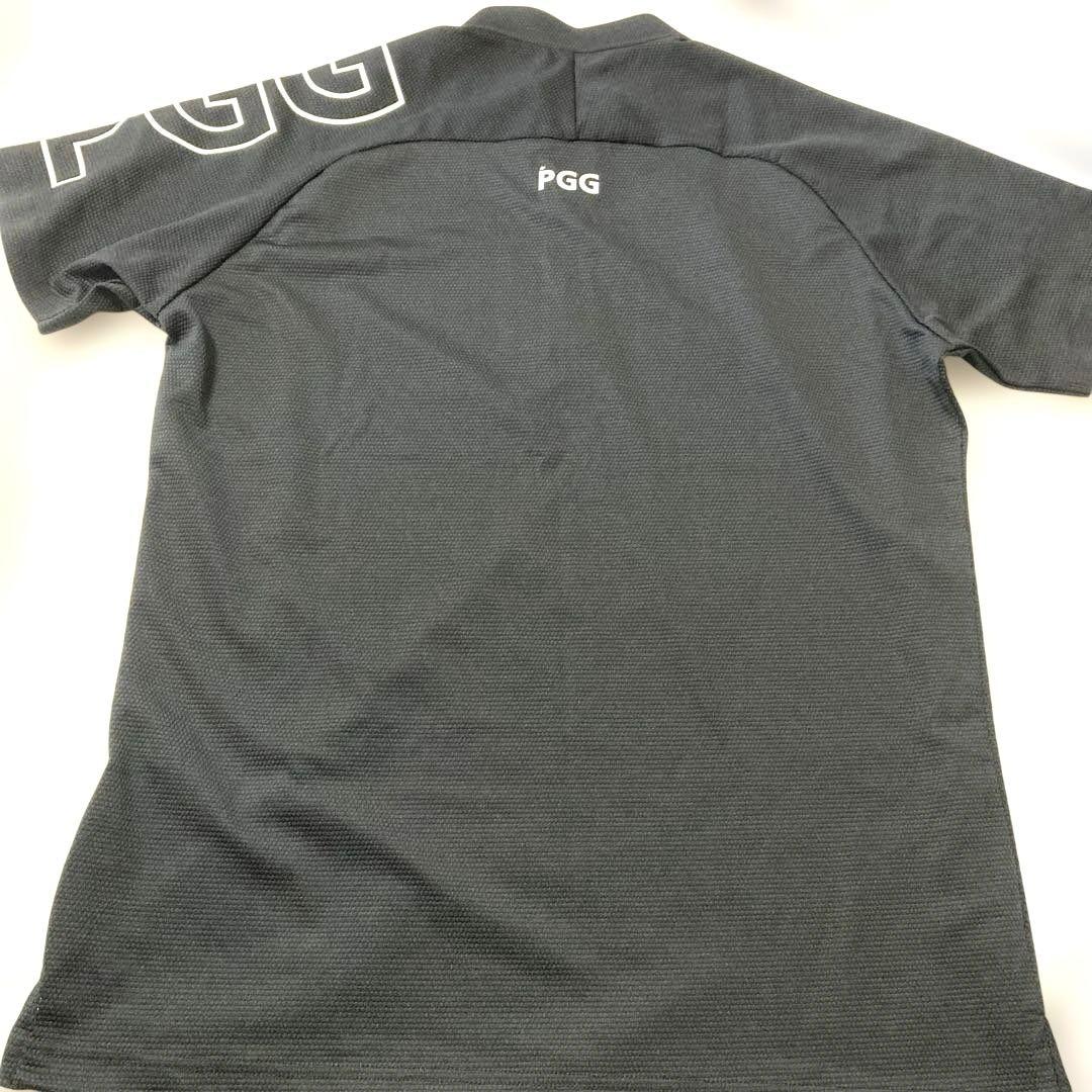 ＊PGG (パーリーゲイツ)メンズ　半袖ハーフジップ　半袖シャツ ブラック