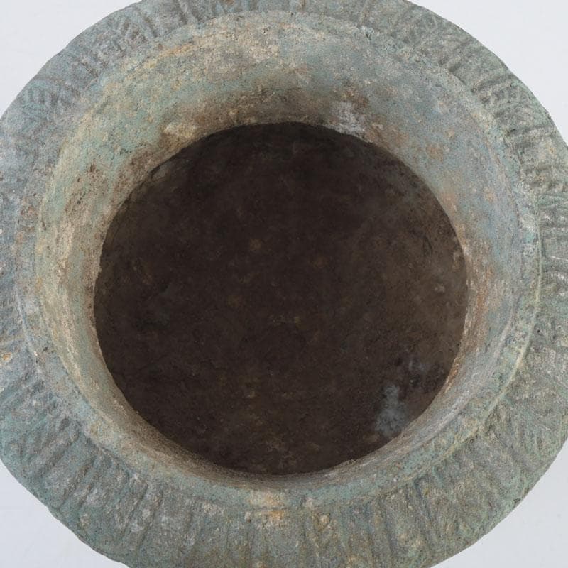 中国　古銅青銅　花草文　香炉　N　9810