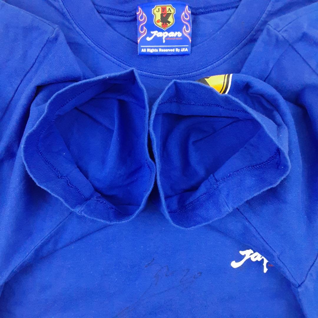 希少◎岡野雅行 OKANO 14 フランスW杯 サイン入りTシャツ 炎デザイン