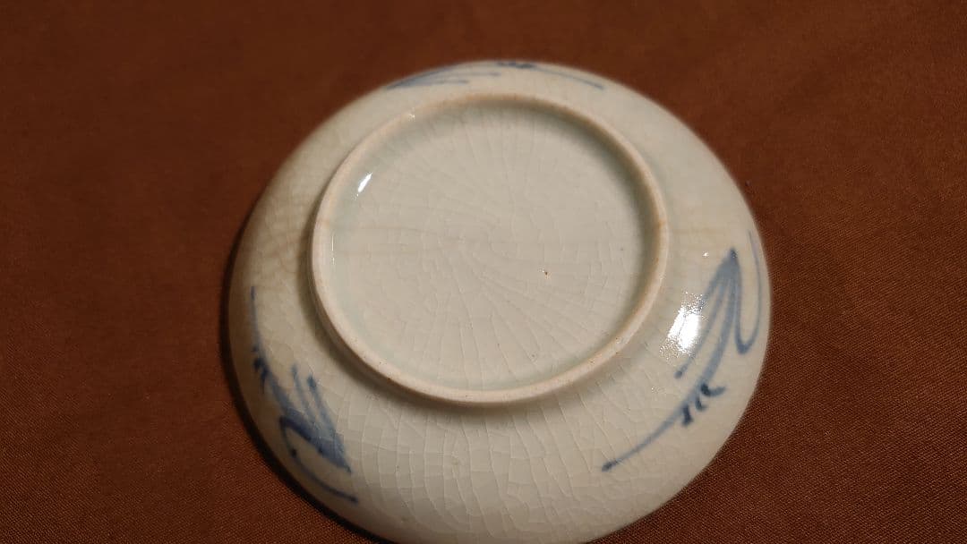 古伊万里　初期伊万里　染付　生け垣文　江戸期　豆皿　１客