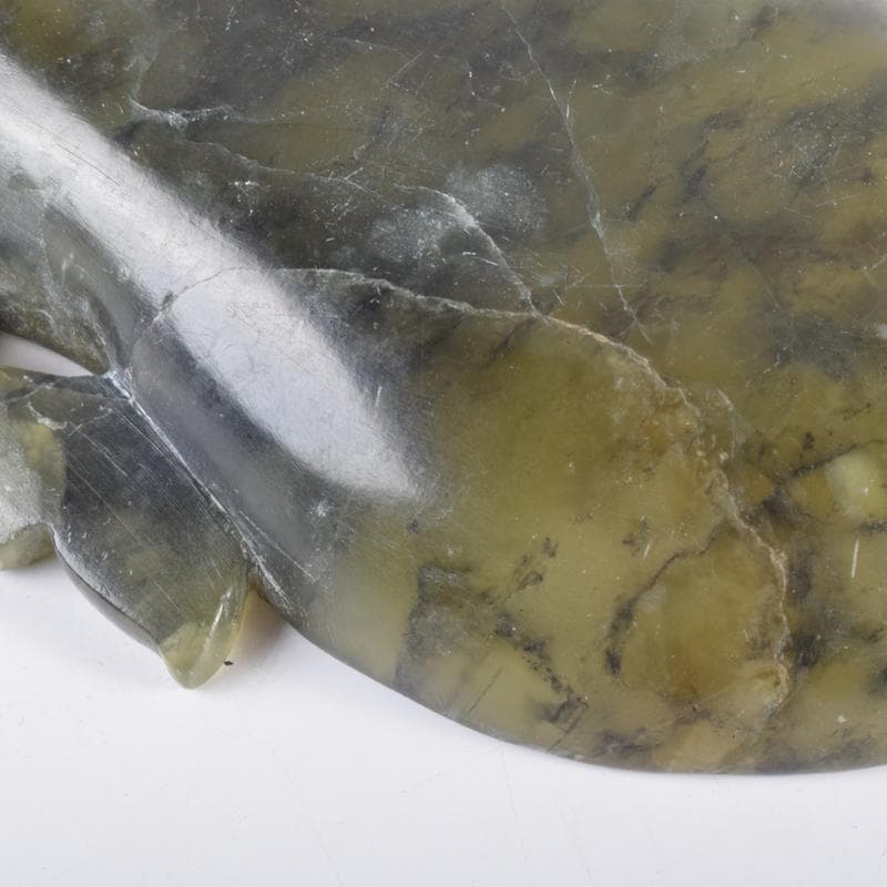 中国　玉石彫刻　瓢箪彫　水孟　筆洗　時代箱付　V　6955