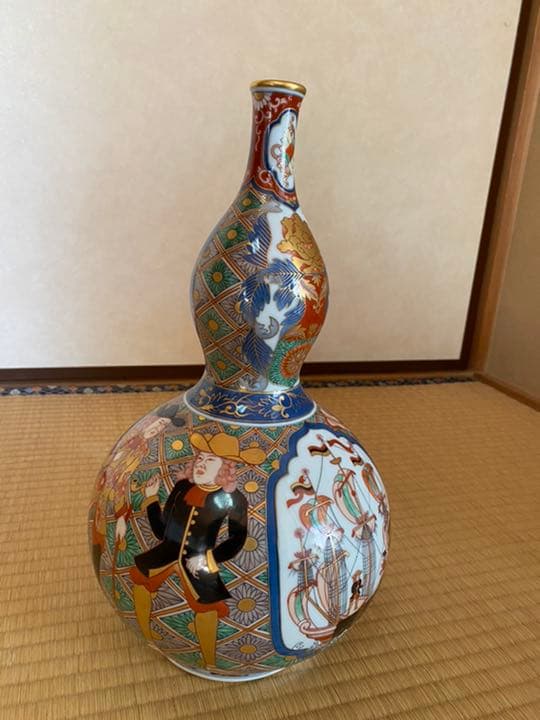 SALE！　伊万里焼　瓢瓶　オランダ古伊万里図