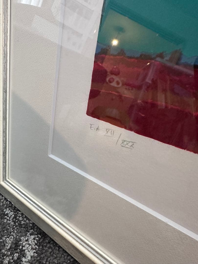 ロジェ・ボナフェ　「青い丘」　リトグラフ　直筆サイン・エディション有り