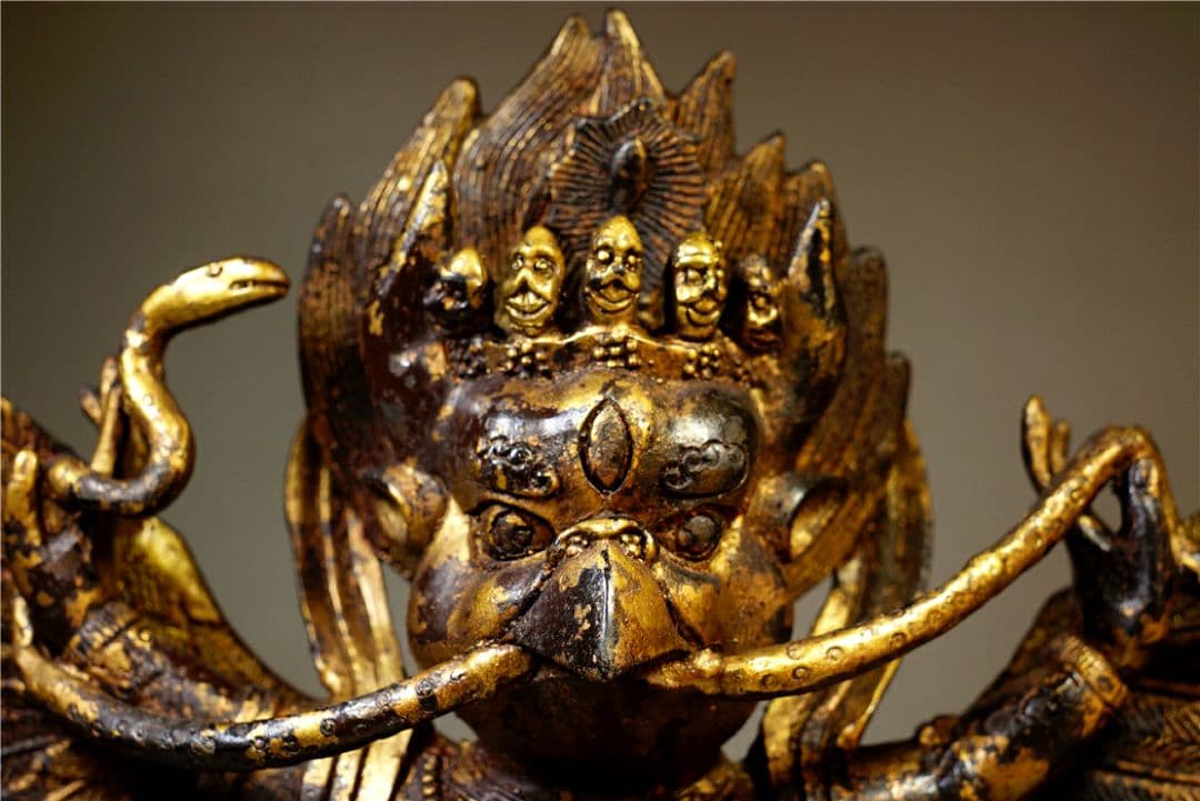 銅製翼神像 約25×9×28cm