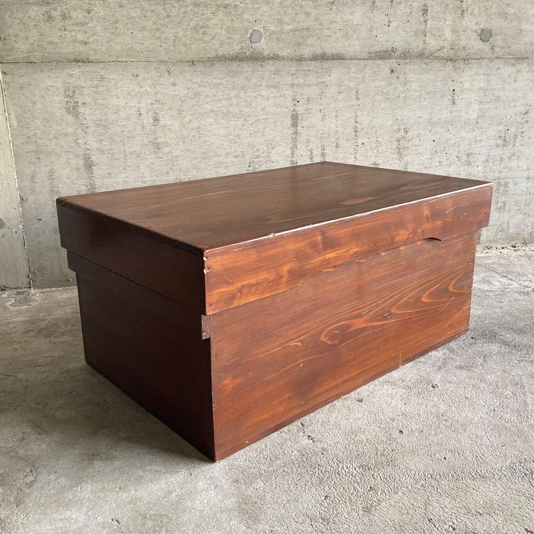 古い木箱 木製 ケース ボックス 飾り台 置物台 展示台 大型 収納 昭和レトロ