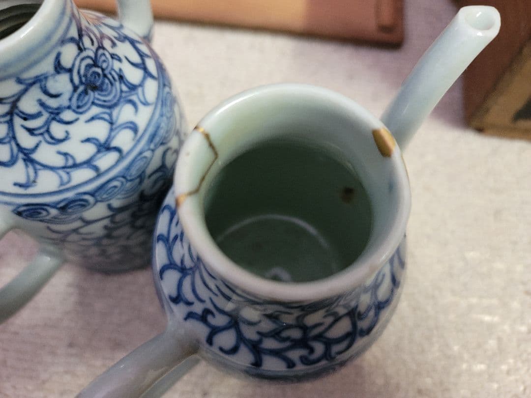 値下限界清朝早い者勝ち文化十七年？入手時箱書きあり　花唐草　江戸期新渡汁次　一対