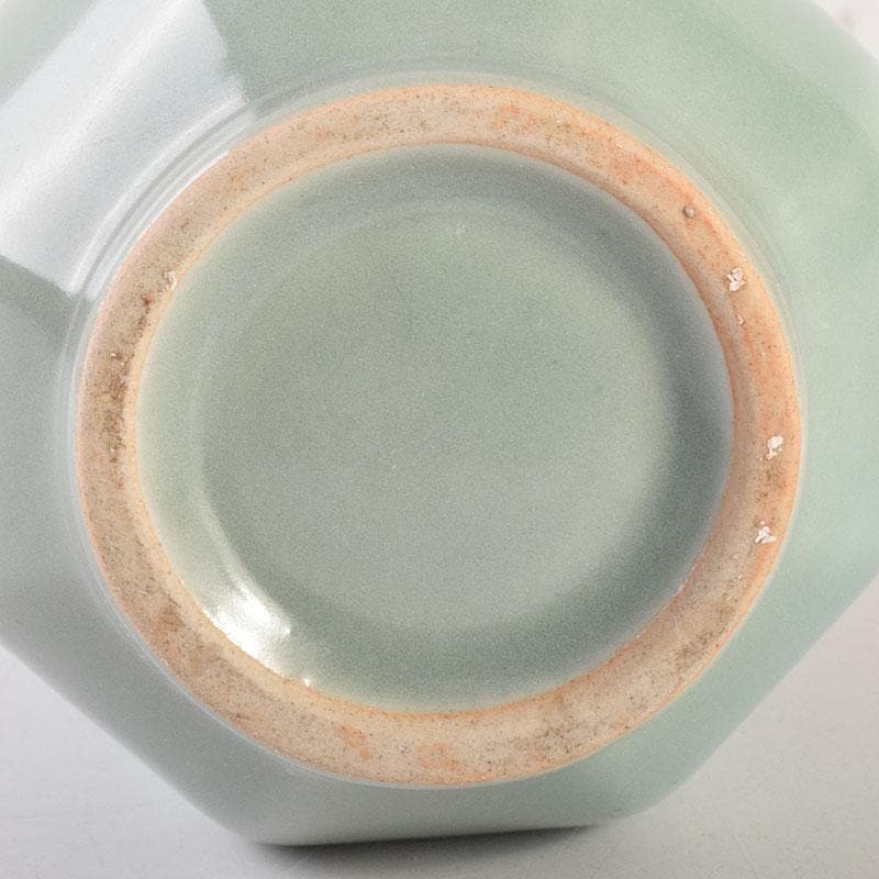 中国　龍泉窯　粉青釉　桔梗口双耳瓶　花入　C　6943