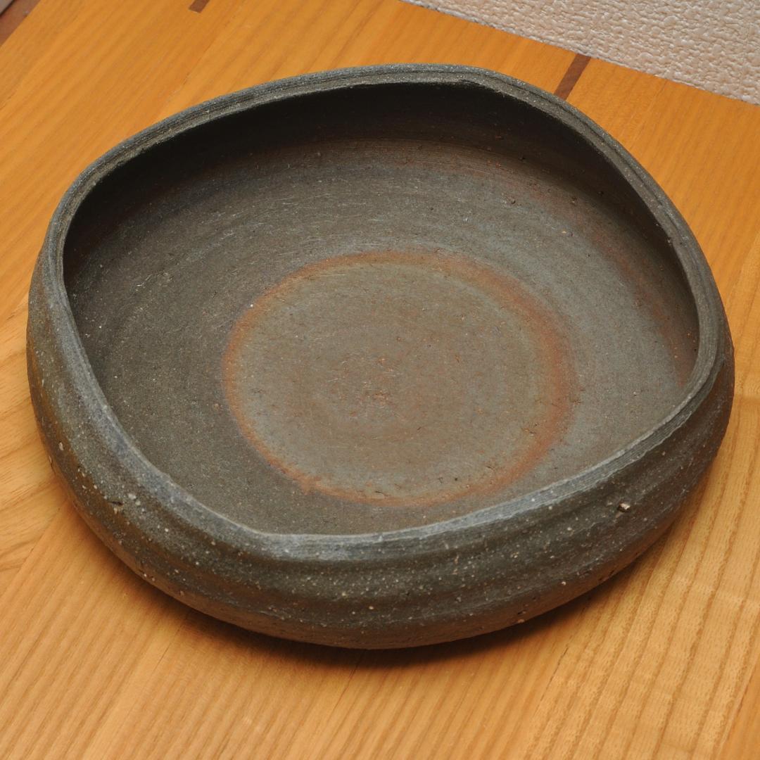 屋代剛右 伊部 四方鉢 焼締