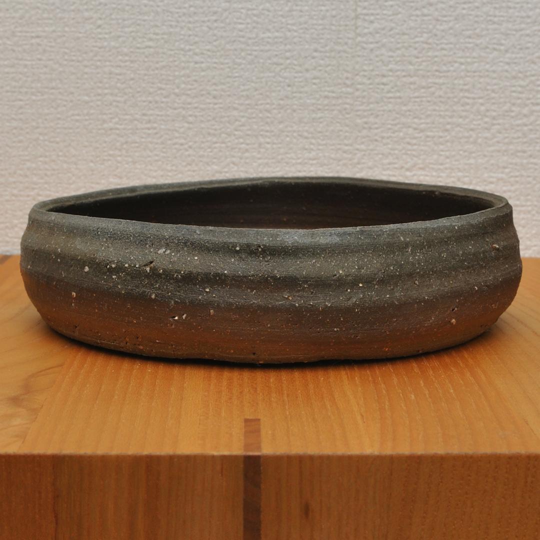 屋代剛右 伊部 四方鉢 焼締