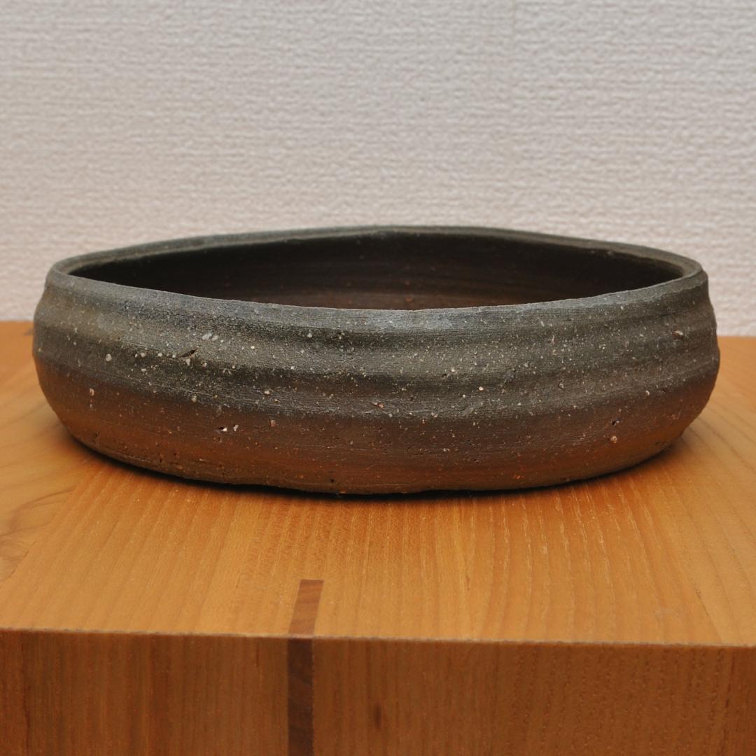 屋代剛右 伊部 四方鉢 焼締