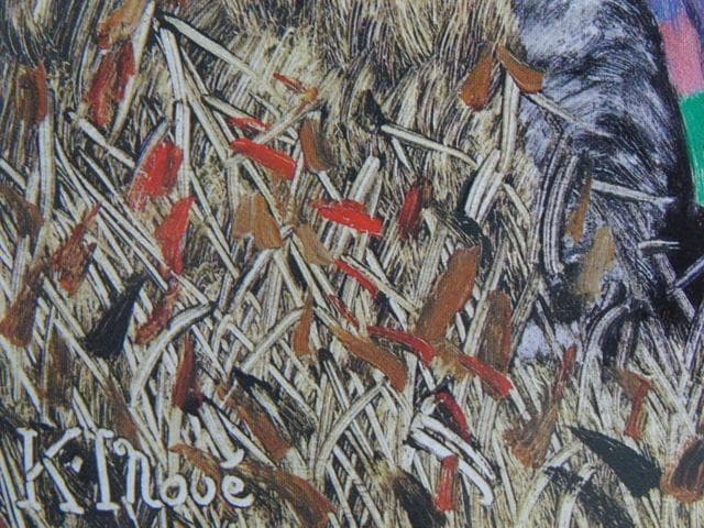 井上覚造、【もれ日】、希少な額装用画集より、新品額装付、状態良好