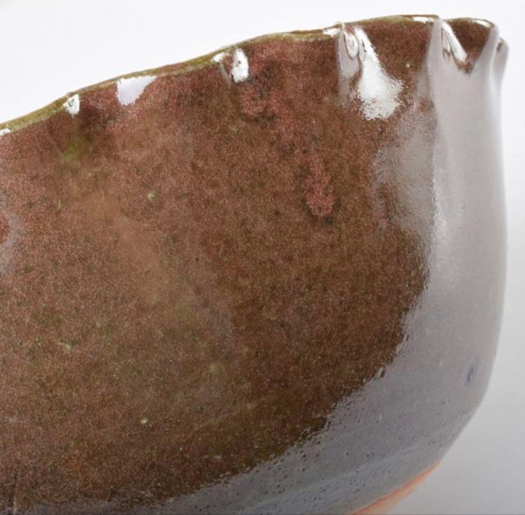 北大路魯山人作　織部　輪花鉢