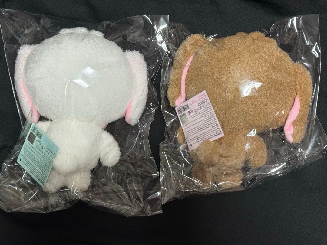 シュガーバニーズ 韓国 20cmぬいぐるみ ２点 公式 くろうさ しろうさ