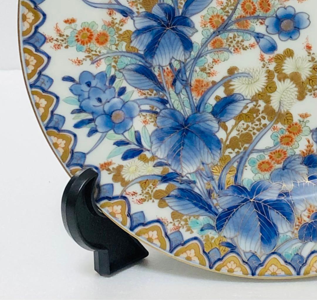 のいばら 明治香蘭社 有田焼 オールド 香蘭社 染錦上絵金彩秋草文8寸皿