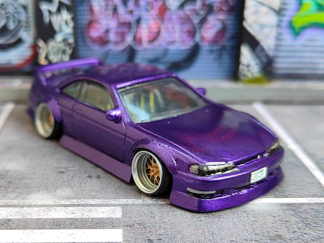 ホットウィールカスタム 日産 S14 シルビア フルエアロ☆深リム☆トミカ改造j
