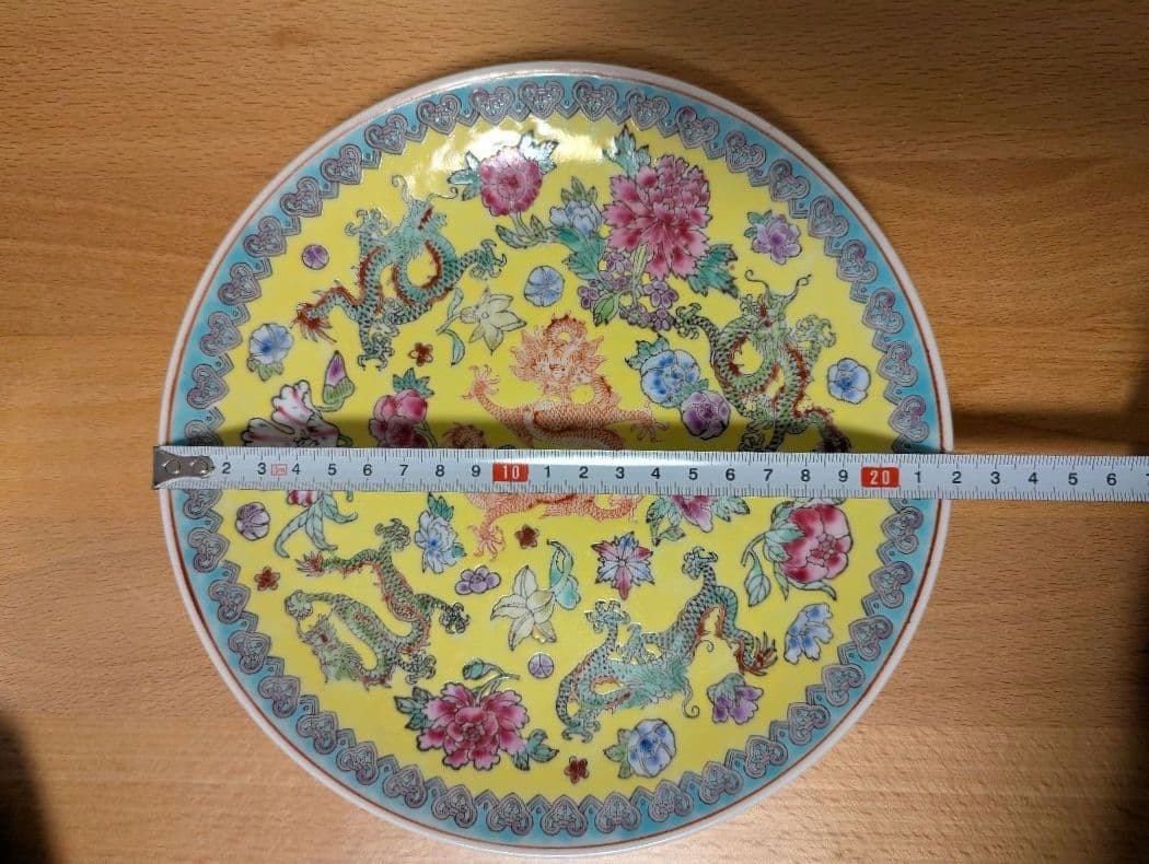 中国景徳鎮 アンティーク皿 皿立て付き