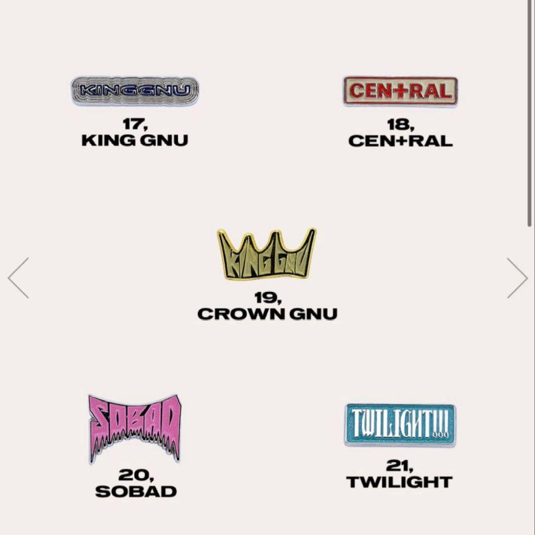 kingGnu ピンバッジ RANDOM PINS ピンズ CEN+RAL 全種