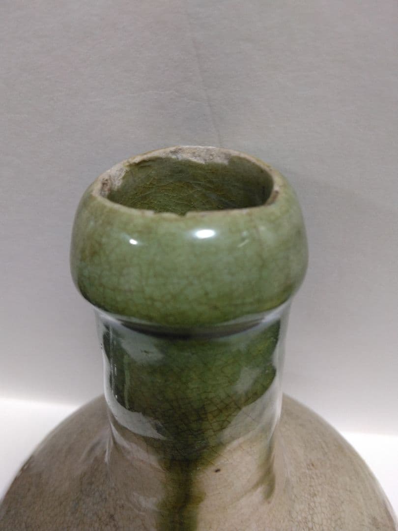 古大堀相馬焼・首緑釉徳利