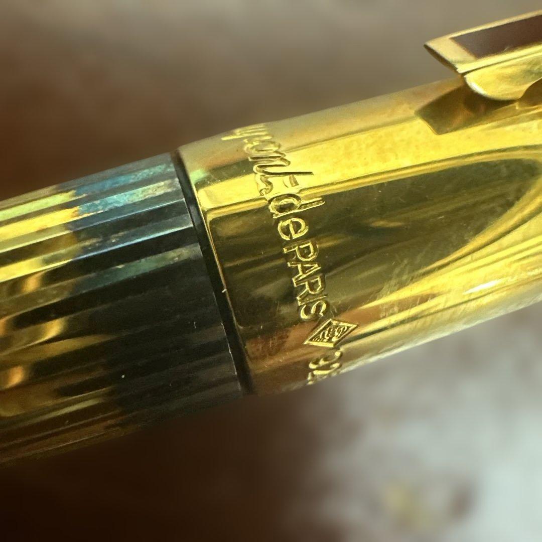 ★希少925刻印★デュポン万年筆 ゴールドラインモデル 高級筆記具