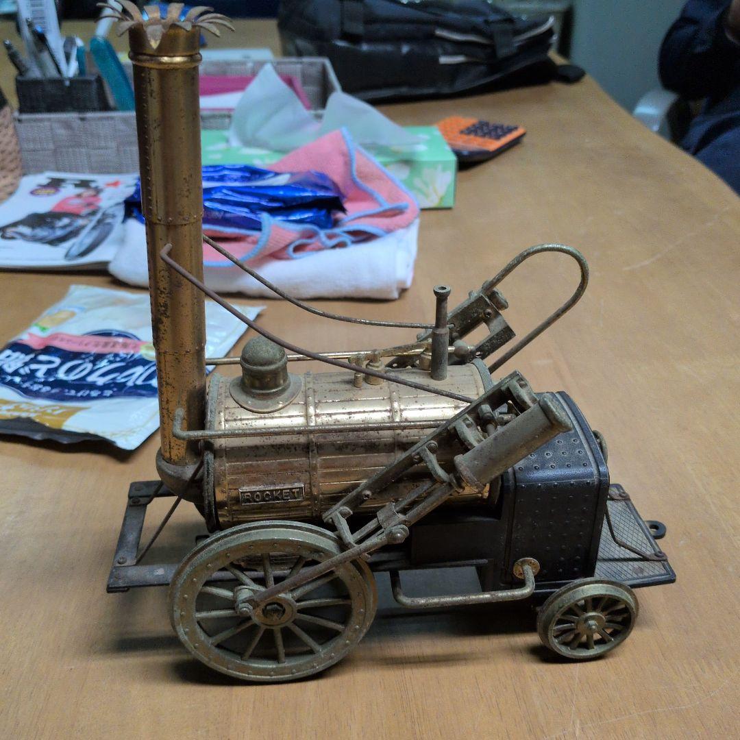 ロケット 蒸気機関車モデル 約30cm