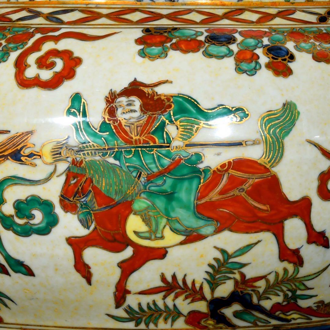 旧蔵　元時代の五彩　馬に乗って主人を救う 陶器　時代物　置物　古美術 縁起物