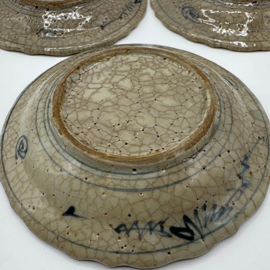 中国古陶磁器　呉須染付　絵皿　5枚組