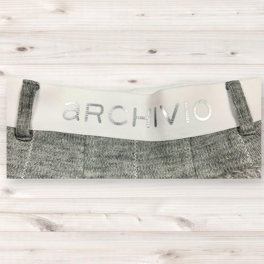 【美品/36】アルチビオ ゴルフ スカート グレー ウール混 ラインストーンロゴ