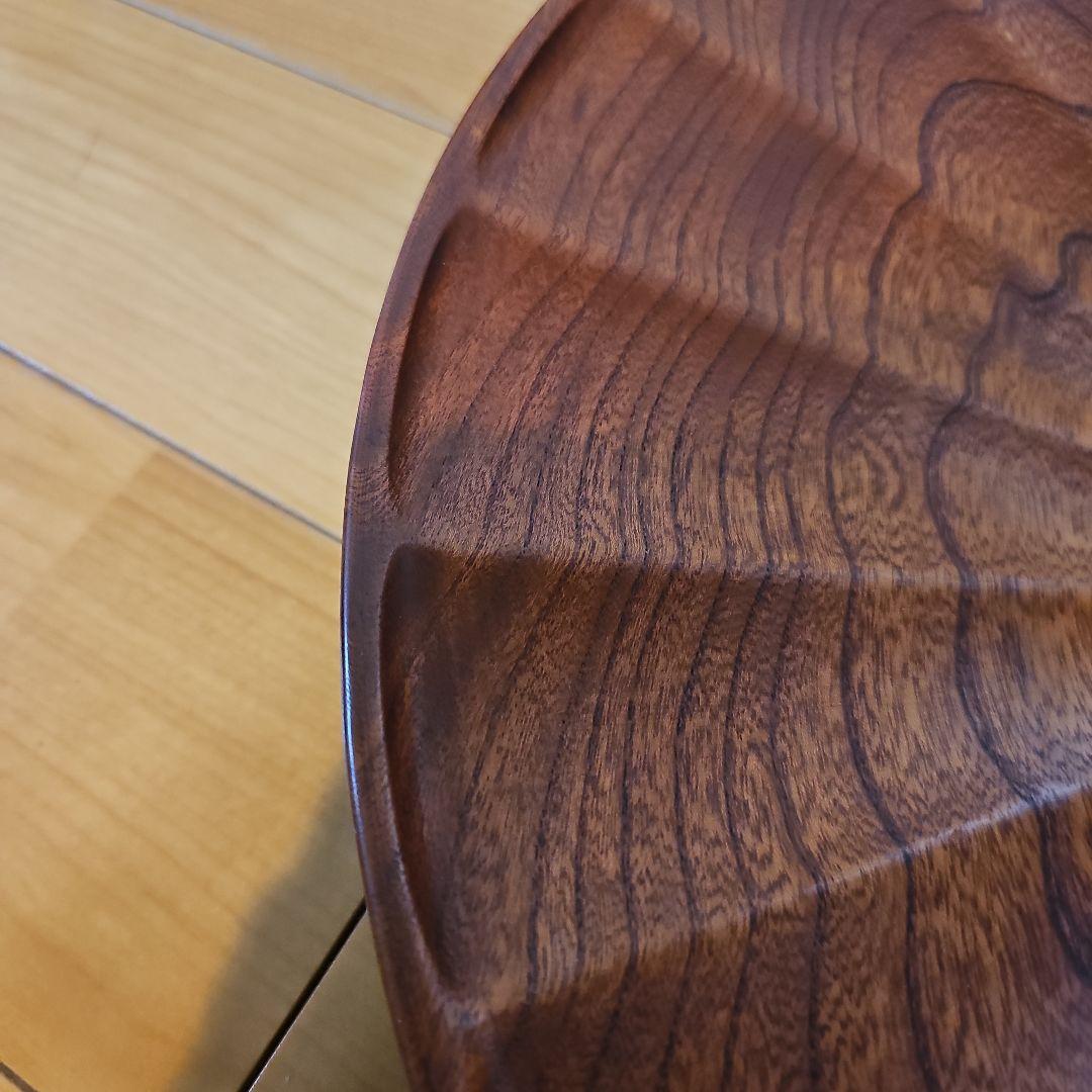 ふき漆　飾り盆40cm　木地挽き