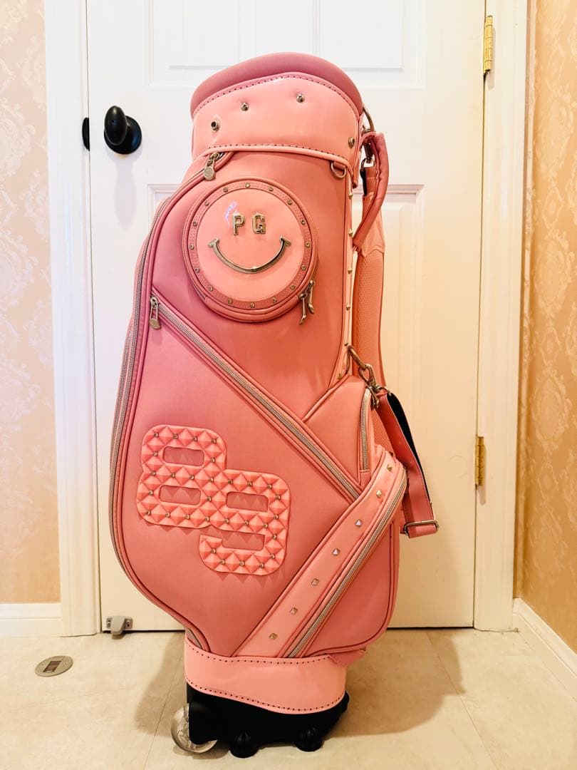 【新品未使用】パーリーゲイツピンクキャディバッグにこちゃん