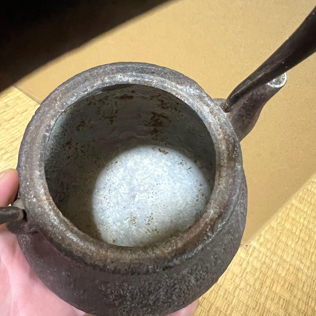 龍文堂上田照房造 铁瓶　容量約750cc 重量約833ｇ　茶道具 茶器 急須