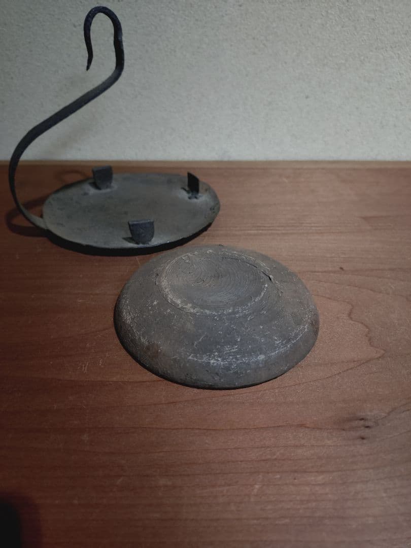 鉄製 吊るし灯火器 花器 花入れ 古道具 古民具 燭台 行燈 行火 灯明